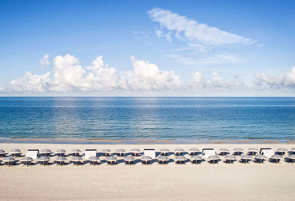 beach cabanas at St. Pete Shores Hotel