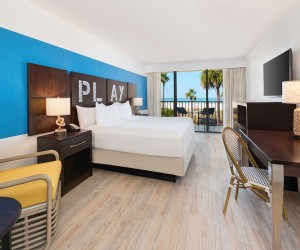 king bedroom hotel suite at St. Pete Shores Hotel