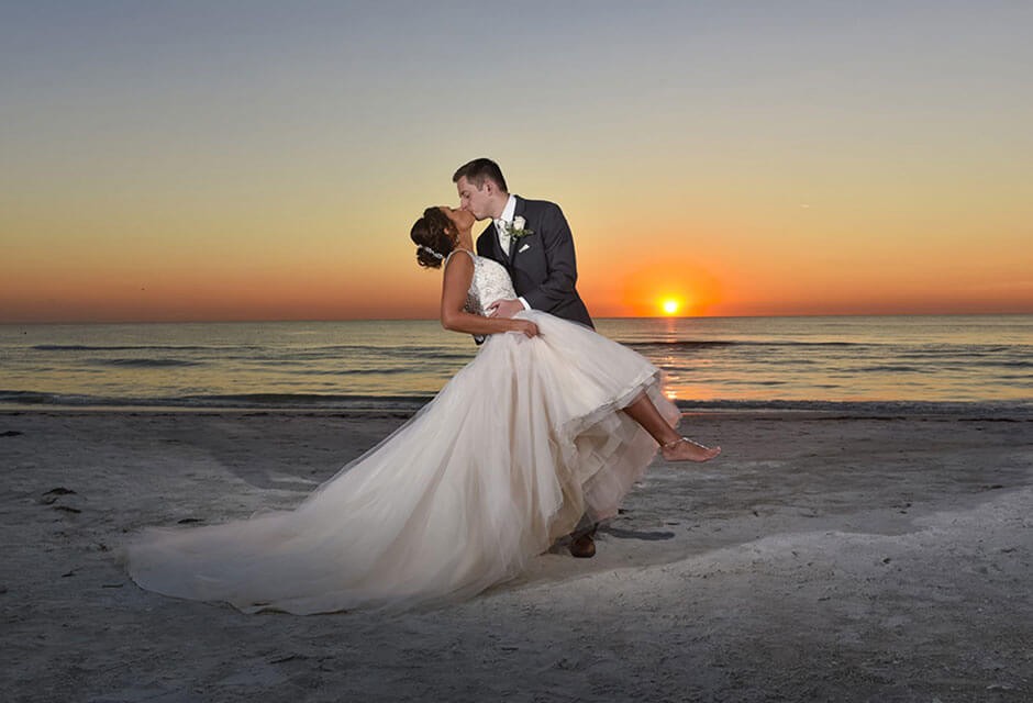St. Pete Shores Hotel bride and groom on the beach 1