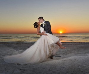 St. Pete Shores Hotel bride and groom on the beach 1