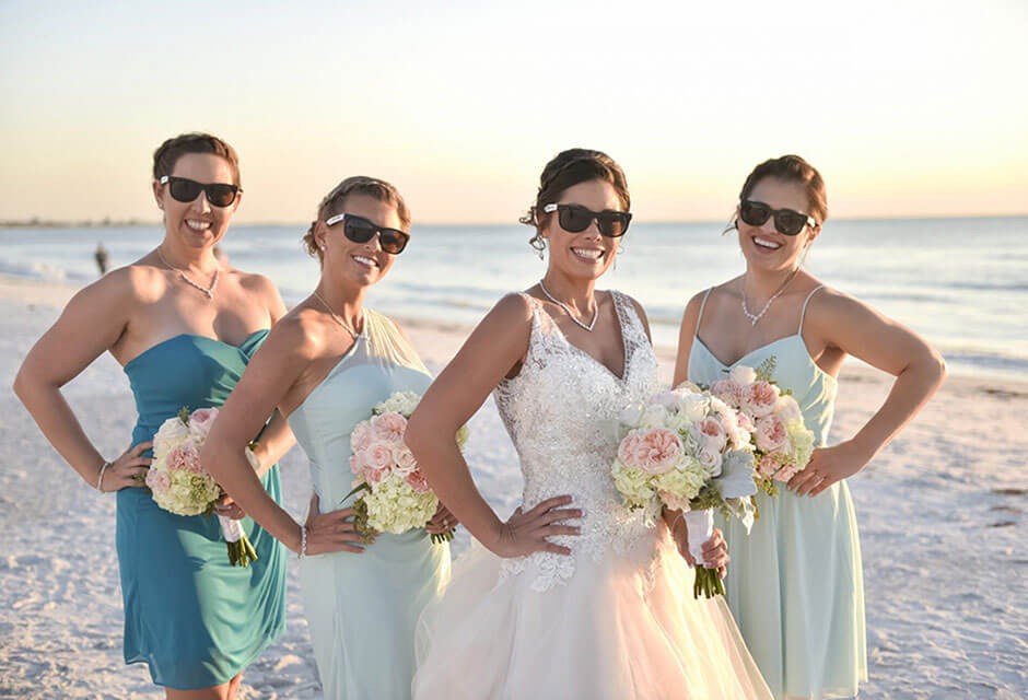 bride and bridesmaids at St. Pete Shores Hotel