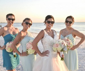 bride and bridesmaids at St. Pete Shores Hotel