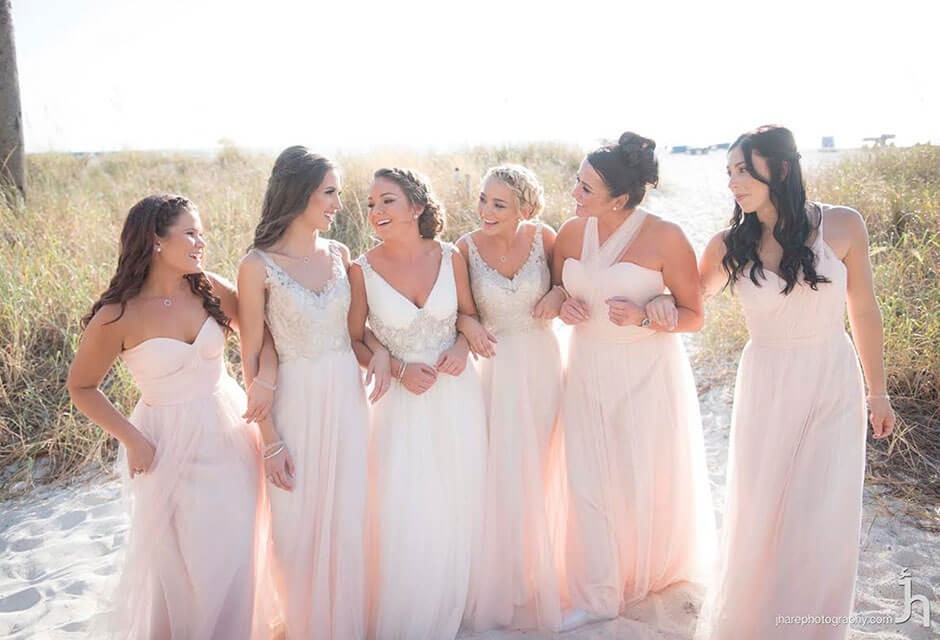bride and bridesmaids at St. Pete Shores Hotel 1