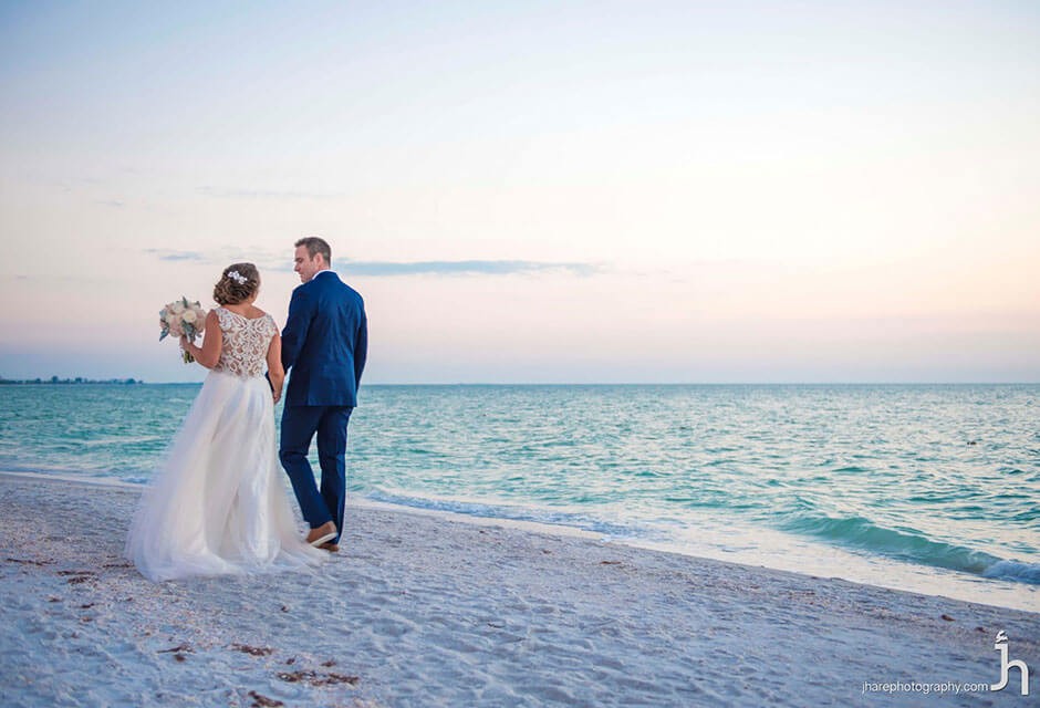 St. Pete Shores Hotel bride and groom on the beach