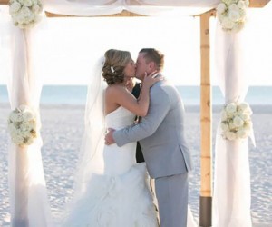 St. Pete Shores Hotel bride and groom under the altar