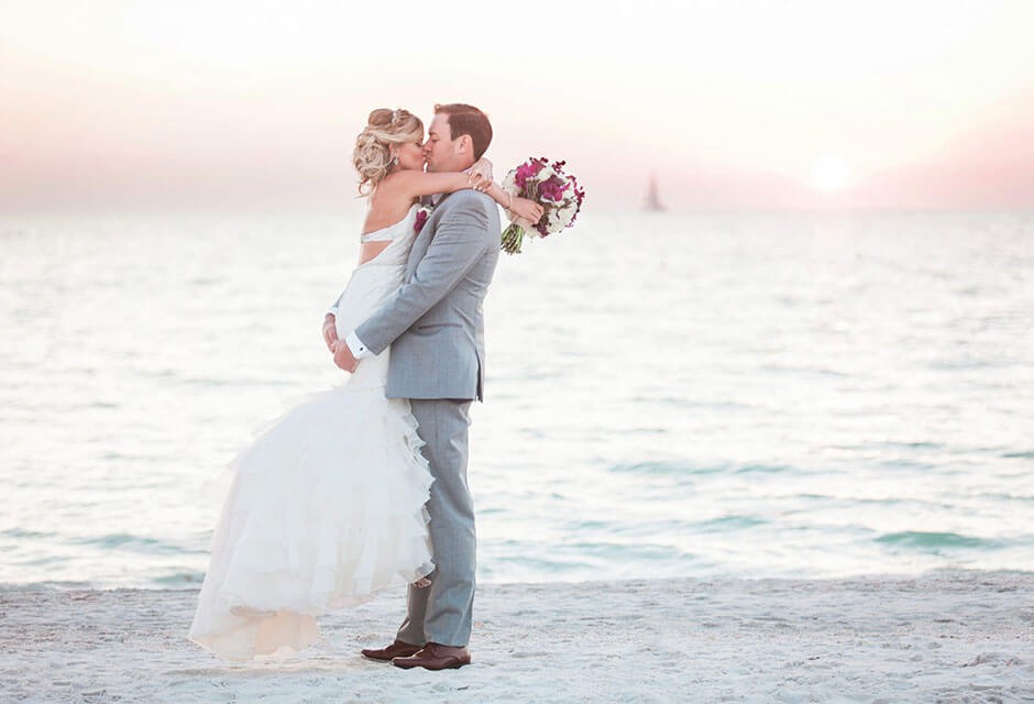 St. Pete Shores Hotel bride and groom on the beach 4