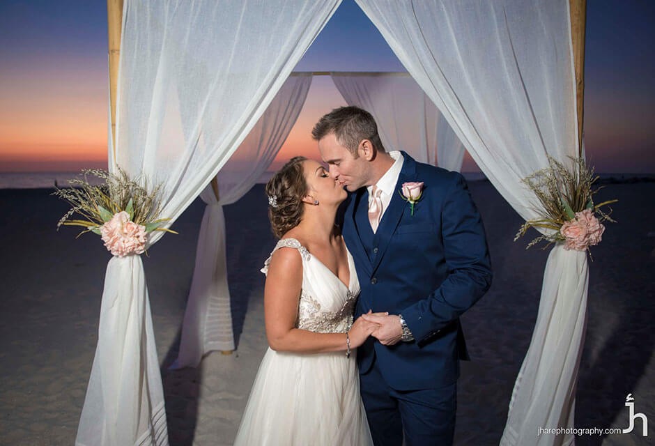 St. Pete Shores Hotel bride and groom on the beach