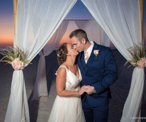 St. Pete Shores Hotel bride and groom on the beach