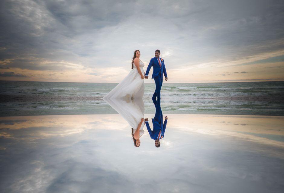 Wedding couple at St. Pete Shores Hotel in St Pete Beach