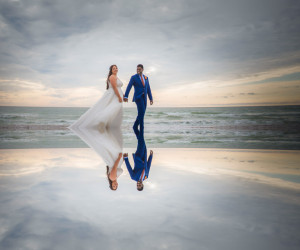 Wedding couple at St. Pete Shores Hotel in St Pete Beach