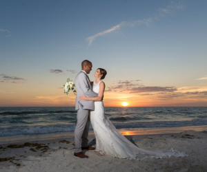 Wedding couple at St. Pete Shores Hotel in St Pete Beach