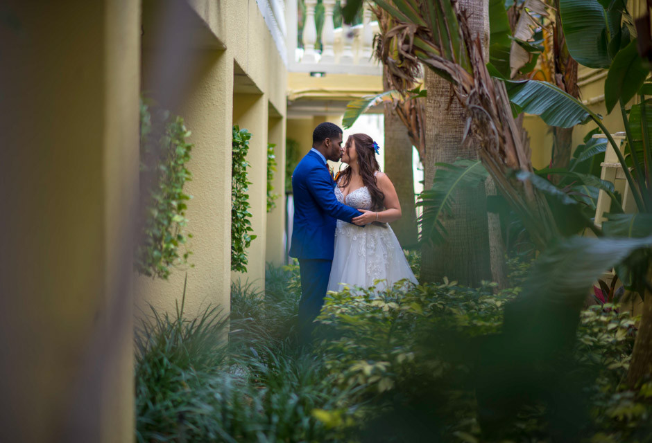 Wedding couple at St. Pete Shores Hotel in St Pete Beach
