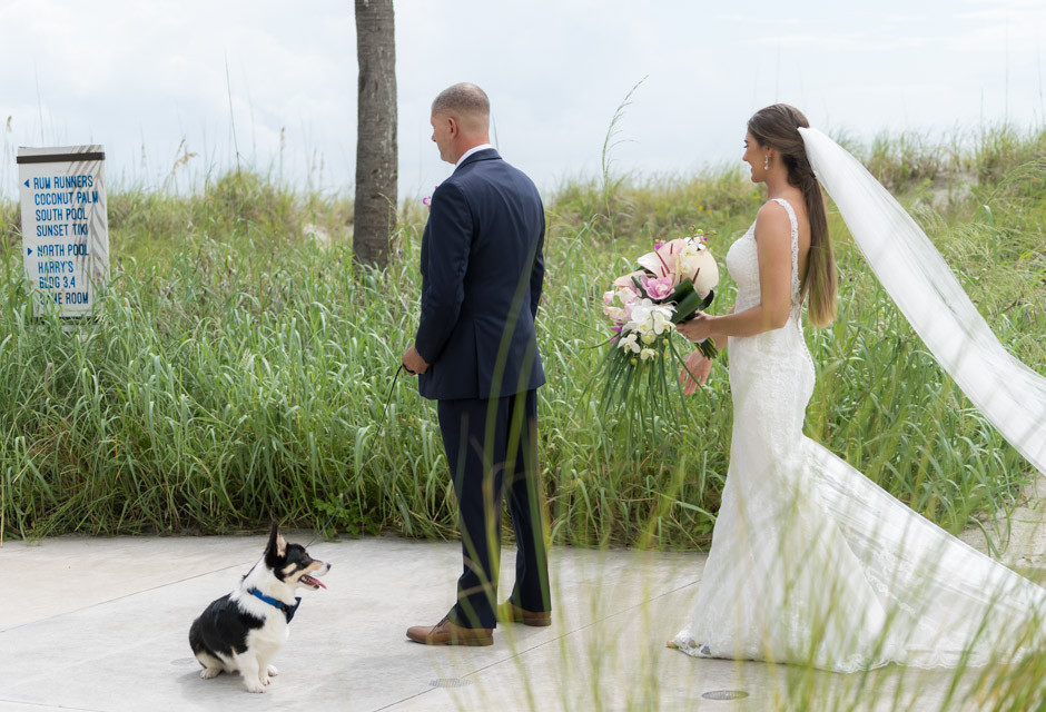 Wedding couple at St. Pete Shores Hotel in St Pete Beach
