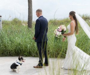 Wedding couple at St. Pete Shores Hotel in St Pete Beach