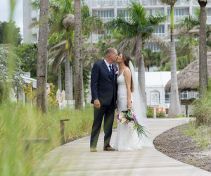 Wedding couple at St. Pete Shores Hotel in St Pete Beach