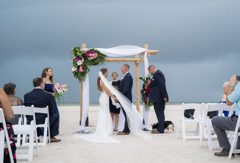 Wedding couple at St. Pete Shores Hotel in St Pete Beach