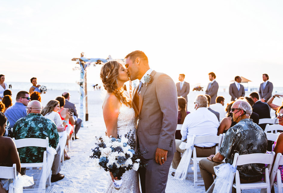 Wedding couple at St. Pete Shores Hotel in St Pete Beach