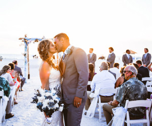 Wedding couple at St. Pete Shores Hotel in St Pete Beach