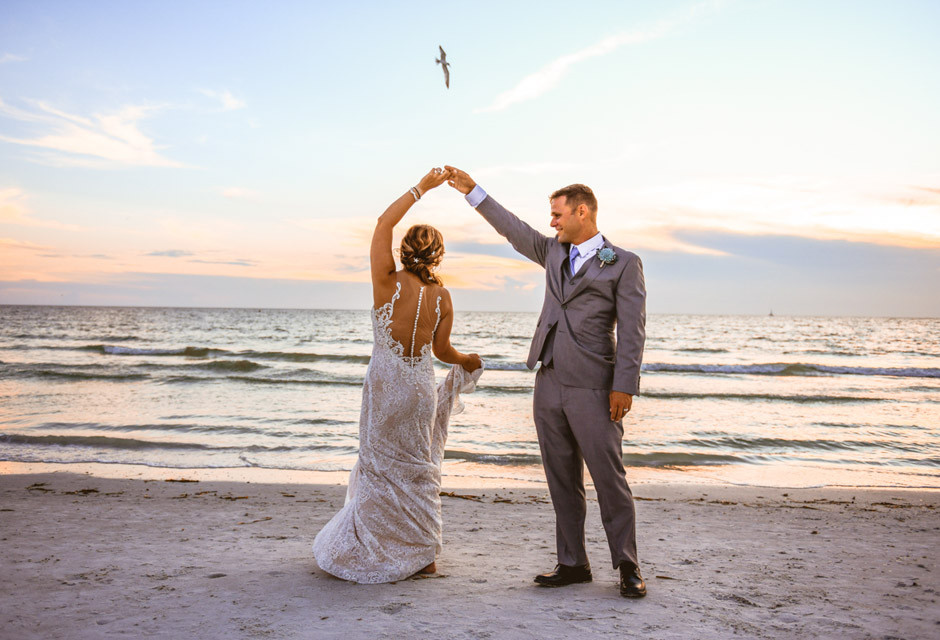 Wedding couple at St. Pete Shores Hotel in St Pete Beach