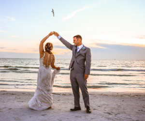 Wedding couple at St. Pete Shores Hotel in St Pete Beach