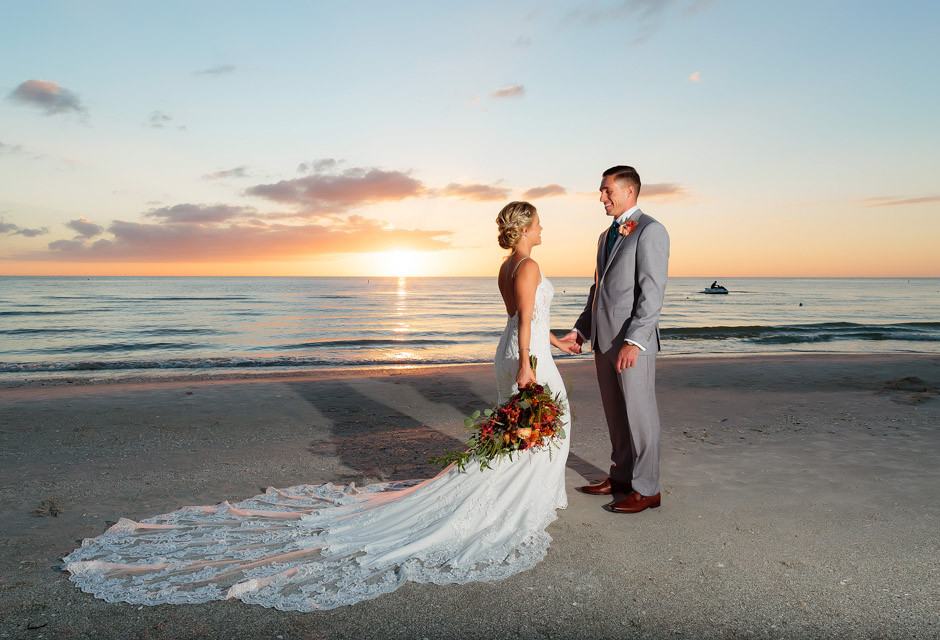 Wedding couple at St. Pete Shores Hotel in St Pete Beach