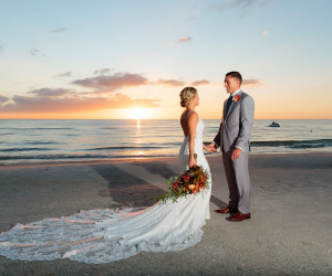 Wedding couple at St. Pete Shores Hotel in St Pete Beach