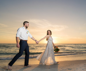 Wedding couple at St. Pete Shores Hotel in St Pete Beach
