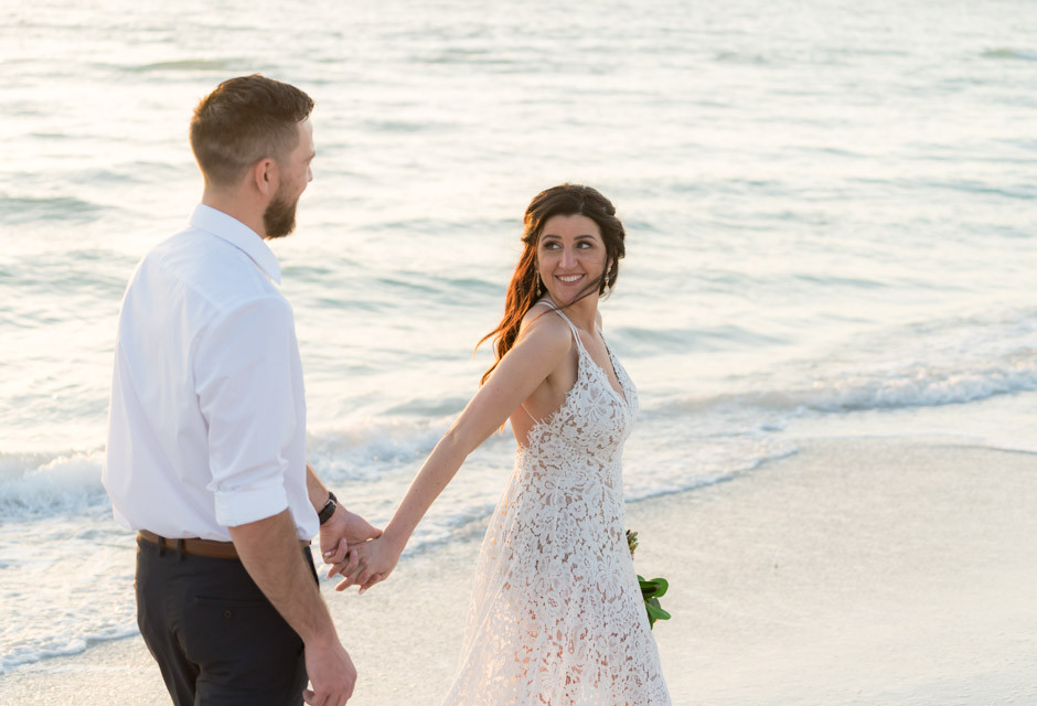 Wedding couple at St. Pete Shores Hotel in St Pete Beach