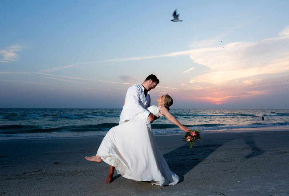 Wedding couple at St. Pete Shores Hotel in St Pete Beach