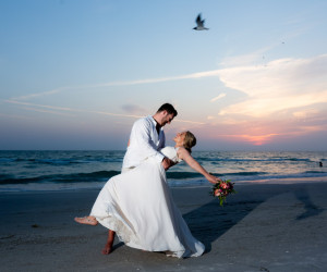 Wedding couple at St. Pete Shores Hotel in St Pete Beach