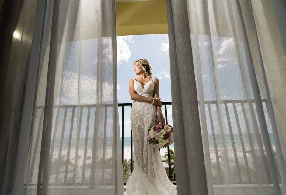 Wedding couple at St. Pete Shores Hotel in St Pete Beach