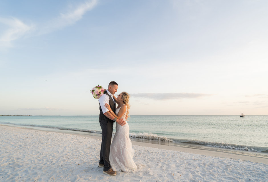 Wedding couple at St. Pete Shores Hotel in St Pete Beach