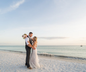 Wedding couple at St. Pete Shores Hotel in St Pete Beach