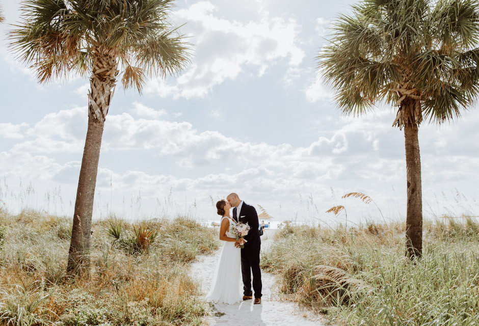 Wedding couple at St. Pete Shores Hotel in St Pete Beach