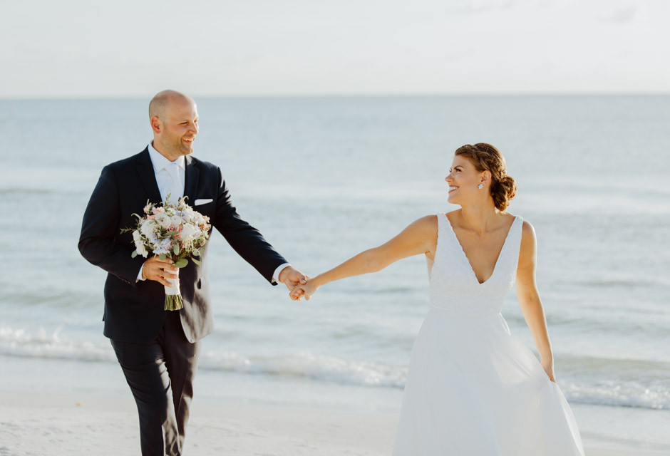 Wedding couple at St. Pete Shores Hotel in St Pete Beach