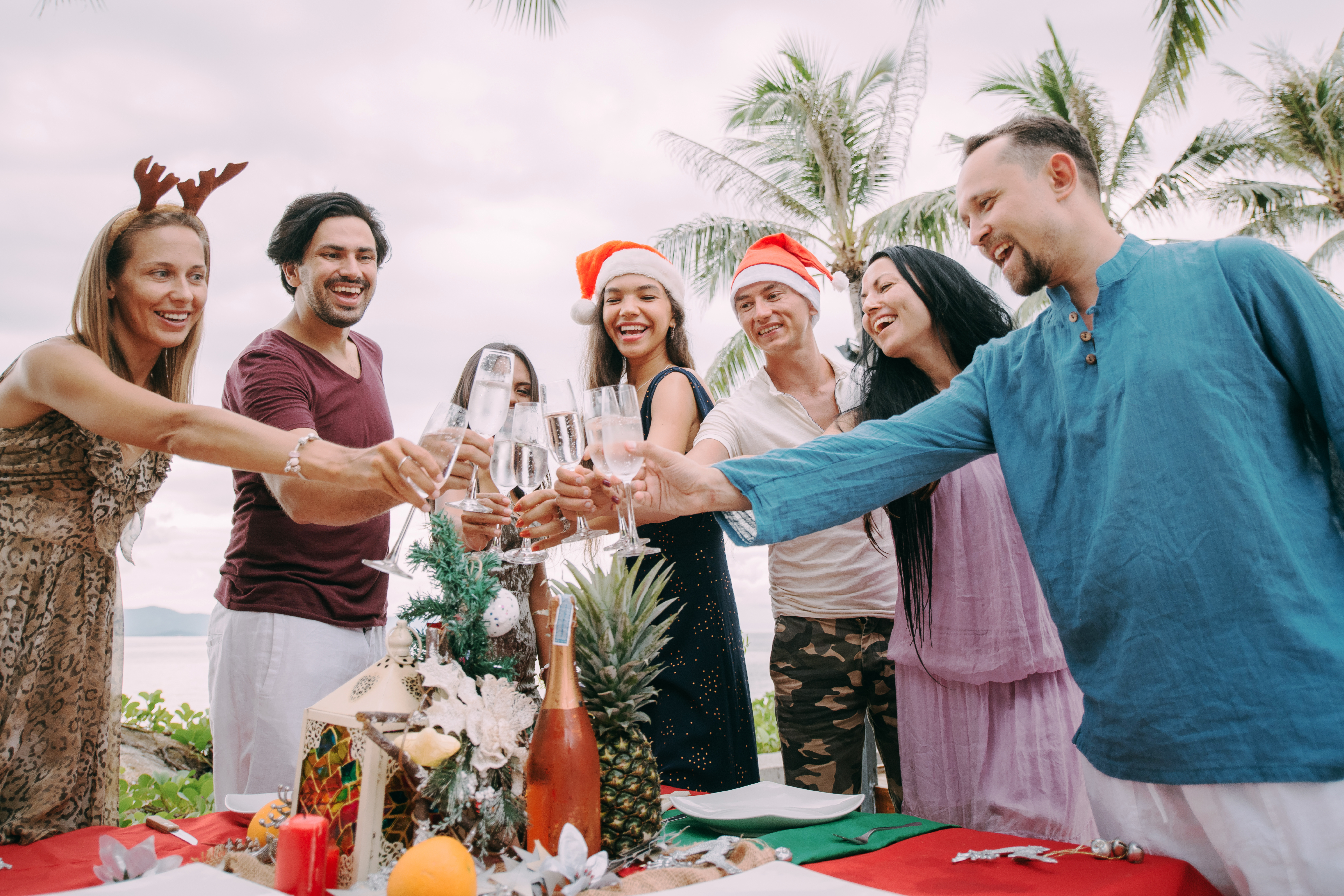 Holiday party at the beach